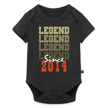 Cadeau 10e Anniversaire Vintage Né un mois de 2014 - Body à manches courtes Premium Bébé - noir - Devant