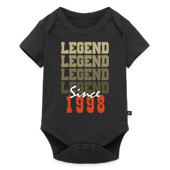 Cadeau 26e Anniversaire Vintage Né un mois de 1998 - Body à manches courtes Premium Bébé - noir - Devant