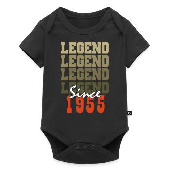 Cadeau 69e Anniversaire Vintage Né un mois de 1955 - Body à manches courtes Premium Bébé - noir - Devant