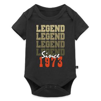 Cadeau 51e Anniversaire Vintage Né un mois de 1973 - Body à manches courtes Premium Bébé - noir - Devant