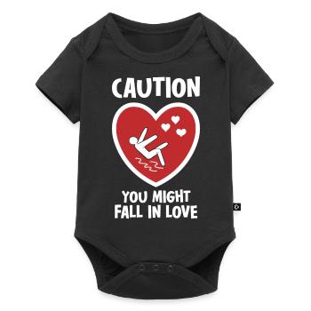 Caution You Might Fall In Love - Baby Premium short-sleeve bodysuit - black - Front