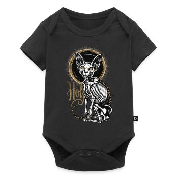 chat sphinx squelette tatouage - Body à manches courtes Premium Bébé - noir - Devant