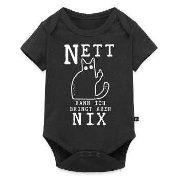 Nett kann ich Bringt aber Nix Katze - Baby Premium Kurzarmbody - Schwarz - Vorne