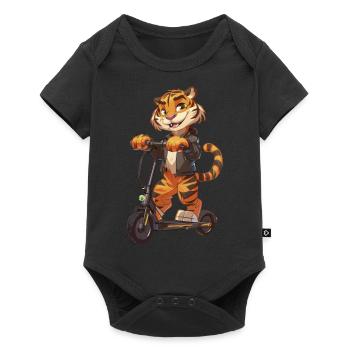 Tiger Scooter - Baby Premium short-sleeve bodysuit - black - Front