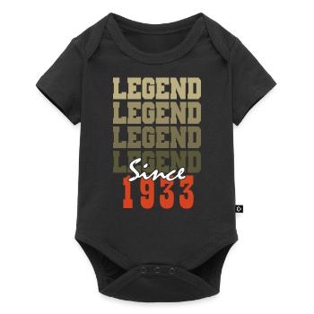 Vintage 91st Birthday Gift Born One Month in 1933 - Baby Premium short-sleeve bodysuit - black - Front
