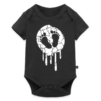 Ventre 2 Pieds Empreinte Enceinte Grossesse - Body à manches courtes Premium Bébé - noir - Devant