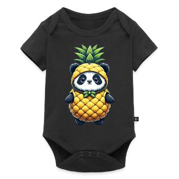 Panda en costume d’ananas - Body à manches courtes Premium Bébé - noir - Devant