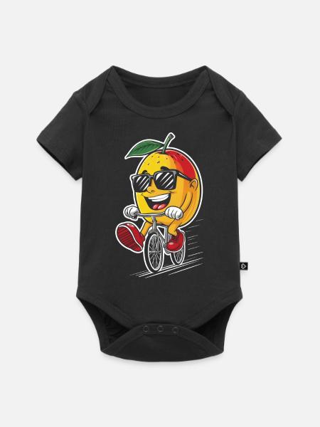 Mango Radfahren auf Fahrrad-Geschenk - Baby Premium Kurzarmbody - Schwarz