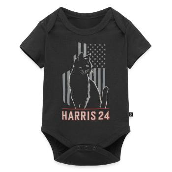 Kamala Harris 24 Cat Lady Supporter - Baby Premium short-sleeve bodysuit - black - Front