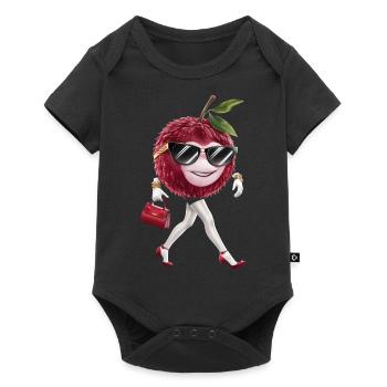 Frauen Litschi - Baby Premium Kurzarmbody - Schwarz - Vorne