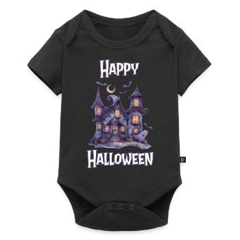 Halloween – Joyeux Halloween, maison hantée effrayante - Body à manches courtes Premium Bébé - noir - Devant