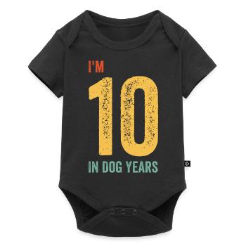 I'm 10 In Dog Years Tees | Funny 70th Birthday - Body à manches courtes Premium Bébé - noir - Devant