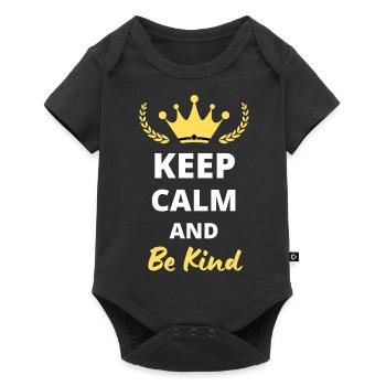Keep Calm and Be Kind - Baby Premium short-sleeve bodysuit - black - Front