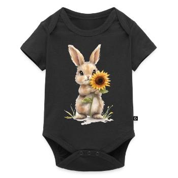 Elefant - Baby Premium Kurzarmbody - Schwarz - Vorne