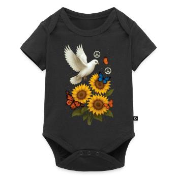 Weiße Taube - Baby Premium Kurzarmbody - Schwarz - Vorne
