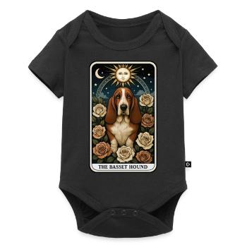 Basset - Baby Premium Kurzarmbody - Schwarz - Vorne