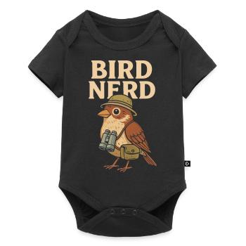 Vogel-Nerd - Baby Premium Kurzarmbody - Schwarz - Vorne
