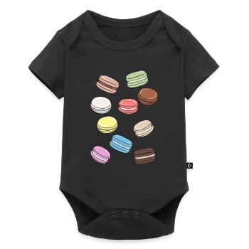 Colorful macarons sweet temptation - Baby Premium short-sleeve bodysuit - black - Front