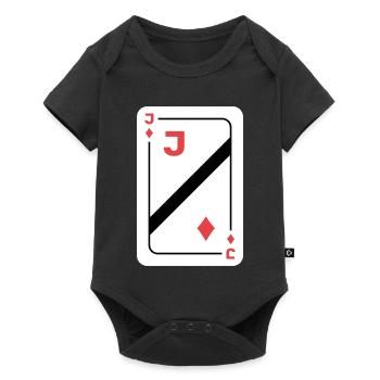 Valet de Carreau Carte à jouer Carte de poker - Body à manches courtes Premium Bébé - noir - Devant