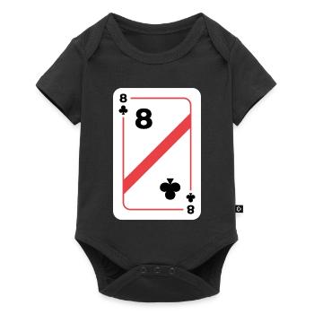 Cross Eight Playing Card Poker Card - Body à manches courtes Premium Bébé - noir - Devant