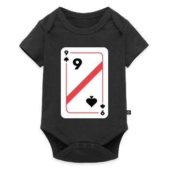 Neuf piques Carte à jouer Carte de poker - Body à manches courtes Premium Bébé - noir - Devant