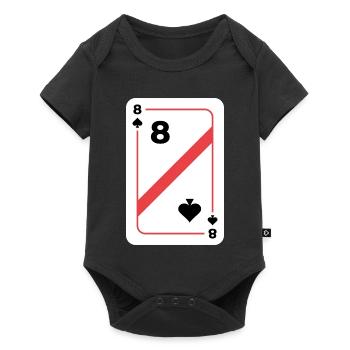 Spades Huit Carte à jouer Carte de poker - Body à manches courtes Premium Bébé - noir - Devant