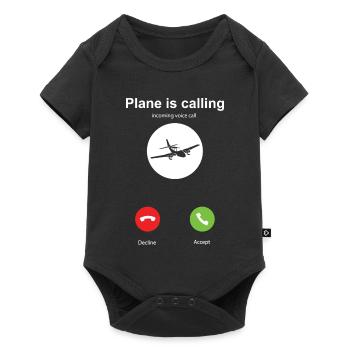 Mon avion appelle - Body à manches courtes Premium Bébé - noir - Devant