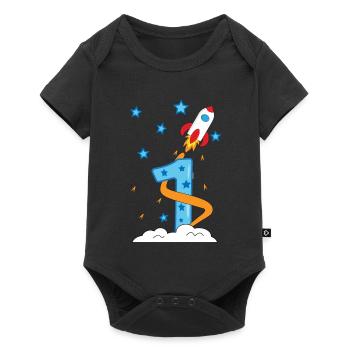 1st Birthday Baby Child Rocket - Baby Premium short-sleeve bodysuit - black - Front