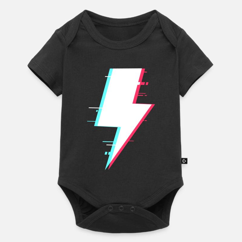 Lightning Style Rétro Éclairage numérique - Body à manches courtes Premium Bébé - noir
