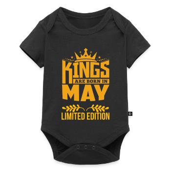 Kings born in May Limited Edition Birthday Quotes - Baby Premium Kurzarmbody - Schwarz - Vorne