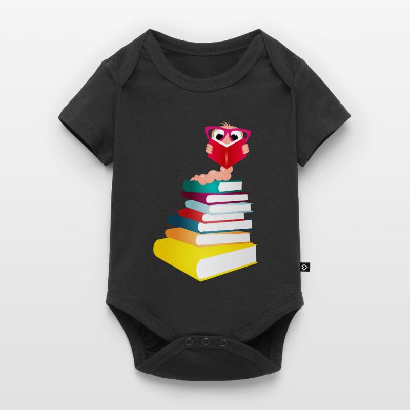 Knowledge-thirsty bookworm while reading a book Baby Premium short-sleeve bodysuit