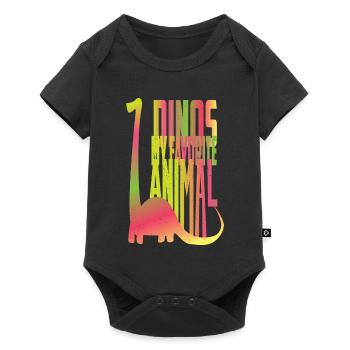 Dino est mon animal préféré - Body à manches courtes Premium Bébé - noir - Devant