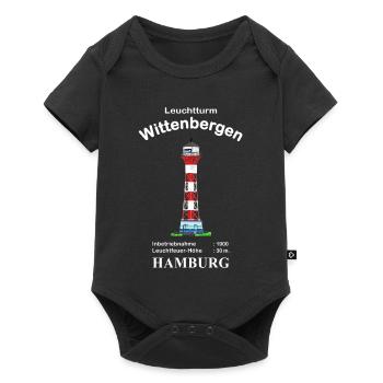 Hamburg Leuchtturm Wittenbergen Zeichnung - Baby Premium Kurzarmbody - Schwarz - Vorne