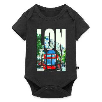 LONDON - Baby Premium short-sleeve bodysuit - black - Front