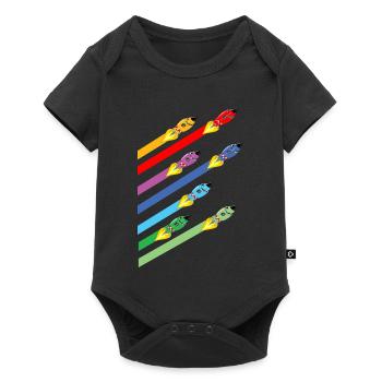 Course aux fusées - Body à manches courtes Premium Bébé - noir - Devant