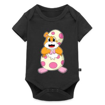 Hamster Eierschale  - Baby Premium Kurzarmbody - Schwarz - Vorne