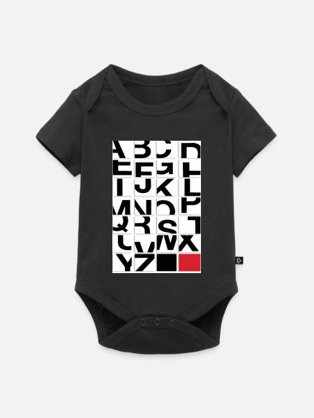 Modernes Alphabet – Typografie Kunst - Baby Premium Kurzarmbody - Schwarz