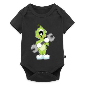 Außerirdischer Mechaniker Schraubenschlüssel  - Baby Premium Kurzarmbody - Schwarz - Vorne
