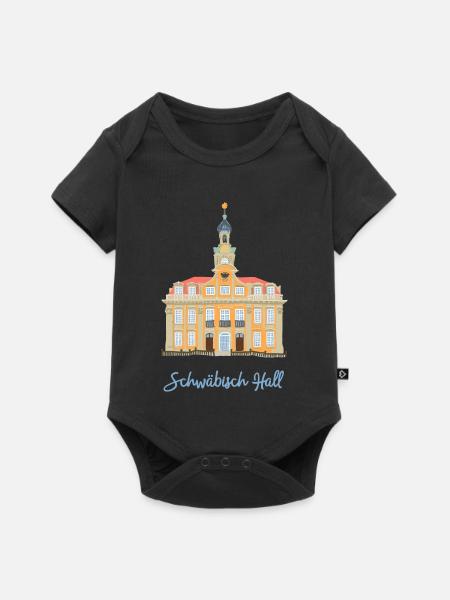 Schwäbisch Hall, barockes Rathaus, Süddeutschland - Baby Premium Kurzarmbody - Schwarz