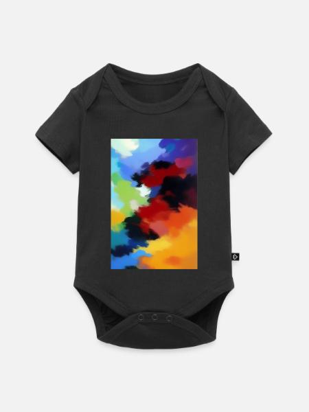 Malerei Muster - Baby Premium Kurzarmbody - Schwarz