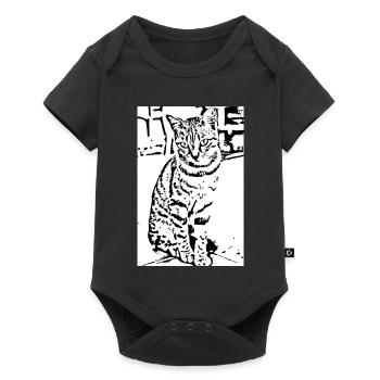 Cadeau de la chemise noire et blanche pour chat - Body à manches courtes Premium Bébé - noir - Devant
