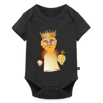 Le roi avec couronne comme figure de théâtre de marionnettes - Body à manches courtes Premium Bébé - noir - Devant