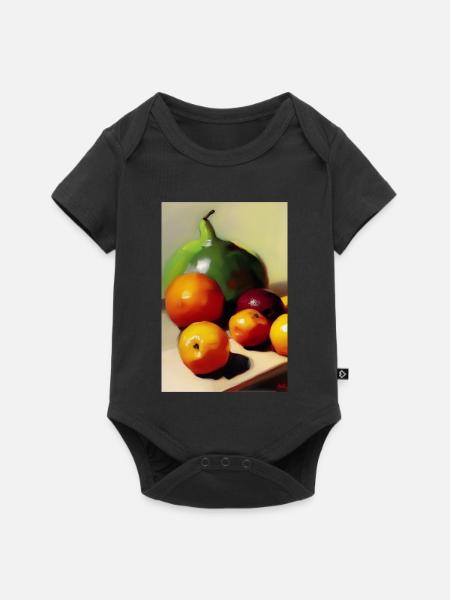 Früchte - Baby Premium Kurzarmbody - Schwarz