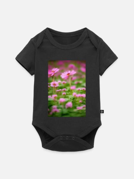 Blumen Kunst - Baby Premium Kurzarmbody - Schwarz