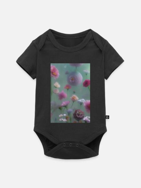 Blumen Kunst - Baby Premium Kurzarmbody - Schwarz