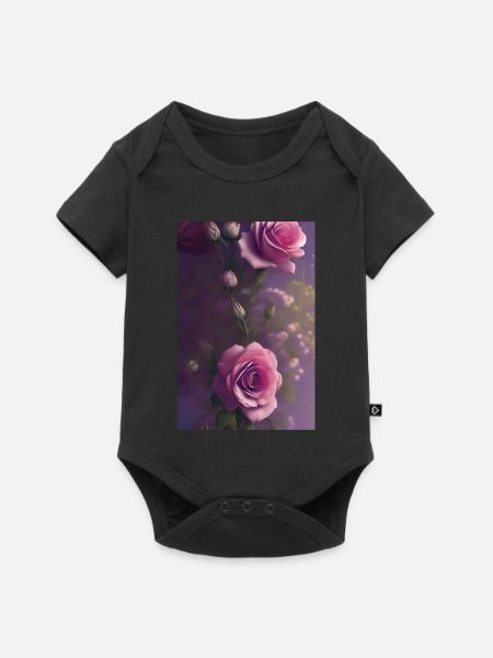 Blumen Kunst - Baby Premium Kurzarmbody - Schwarz