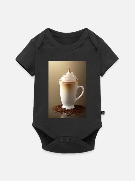 Kaffee, Kaffeebohnen - Baby Premium Kurzarmbody - Schwarz