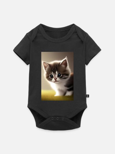 Baby Katze - Baby Premium Kurzarmbody - Schwarz