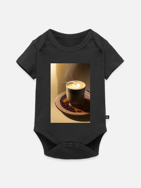 Kaffee, Kaffeebohnen - Baby Premium Kurzarmbody - Schwarz