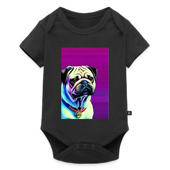 Chien carlin - Body à manches courtes Premium Bébé - noir - Devant
